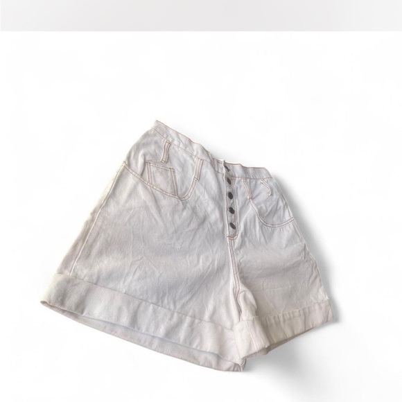 |Breaker Jeans| High-waisted White Vintage Shorts Size 28 Waist Tummy Control! - Picture 3 of 7
